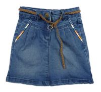 Modrá riflová sukně s páskem orchestra