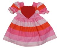 Růžové pruhované šaty se srdcem 