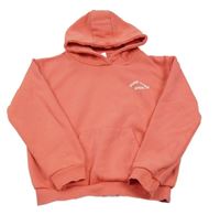 Růžová mikina s nápisem a kapucí 