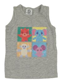 Šedý melírovaný top s potiskem - CoComelon
