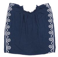 Tmavomodrá tunika s bílým vzorem 