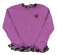 Fialový svetr s motýlem z flitrů S. Oliver