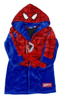 Modro-červený plyšový župan s kapucí - Spider-man zn. PRIMARK