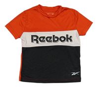 Červeno-bílo-šedé sportovní tričko s logem Reebok