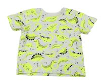 Bílé tričko s neonovými dinosaury zn. Matalan
