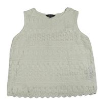 Bílý krajkovaný crop top New Look