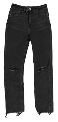 Tmavošedé skinny rifle s dírami na kolenou H&M
