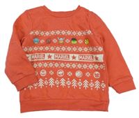 Korálová vzorovaná mikina se superhrdiny zn. Marvel