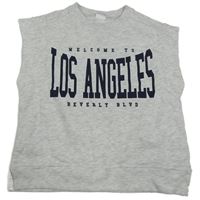 Světlešedá melírovaná tepláková vesta s nápisem Zara