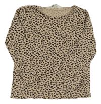 Béžovo-černé triko s leopardím vzorem H&M