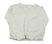 Bílý propínací svetr se srdíčky Matalan