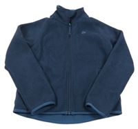 Tmavomodrá fleecová propínací mikina s výšivkou 