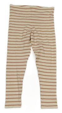 Smetanovo-broskvové pruhované žebrované legíny Next