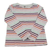 Světlešedo-barevné pruhované triko H&M