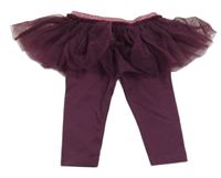 Nové - Mahagonové legíny s tylovou sukní Next