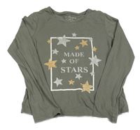 Šedozelené s nápisem a hvězdami Primark