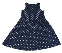 Tmavomodro-bílé puntíkaté šaty Yigga