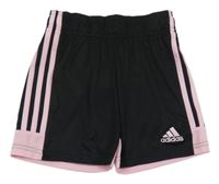 Černo-růžové sportovní kraťasy s logem Adidas