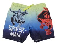 Modro-světlezelené ombré plážové kraťasy se Spidermanem H&M