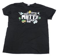 Černé tričko s nápisy - Minecraft 