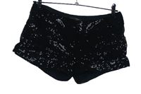 Dámské černé flitrové kraťasy River Island 