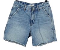 Dámské světlemodré riflové roztřepené kraťasy Pull&Bear