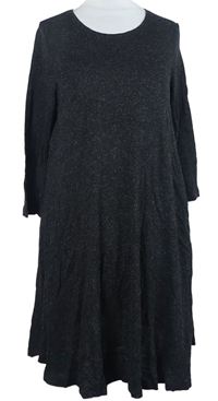 Dámské černé melírované úpletové těhotenské šaty H&M
