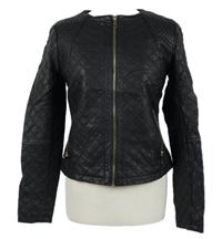 Dámská černá koženková prošívaná bunda Atmosphere 