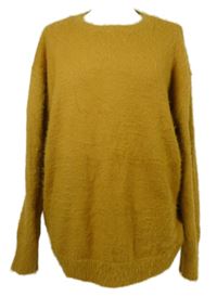 Dámský hořčicový chlupatý svetr Cotton