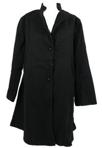 Dámský černý vlněný kabát 