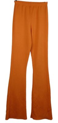 Dámské oranžové strukturované zvonové kalhoty PrettyLittle Thing 