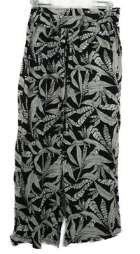 Dámské černo-bílé vzorované culottes kalhoty s páskem Hailys 