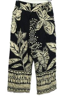 Dámské černo-béžové květované culottes kalhoty TU