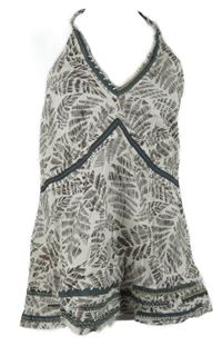 Dámský hnědo-bílý vzorovaný top s pruhy Next 