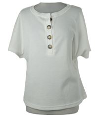 Dámské bílé strukturované tričko s knoflíčky 