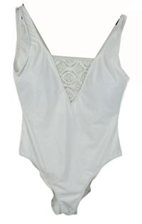 Dámské bílé jednodílné plavky s krajkou Brave Soul 