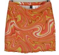 Dámská korálovo-červeno-limetková vzorovaná tylová sukně Shein 