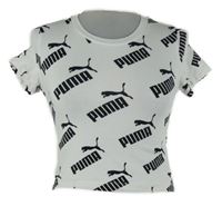 Dámské bílé crop tričko s logy Puma 