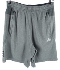 Pánské šedé sportovní funkční kraťasy Adidas 