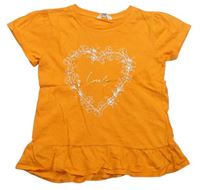 Oranžové tričko se srdcem River Island