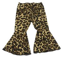 Béžové flare legíny s leopardím vzorem Shein