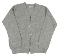 Světlešedý propínací svetr primark