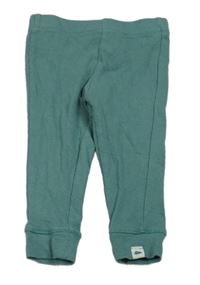 Zelené žebrované lehké tepláky Pocopiano