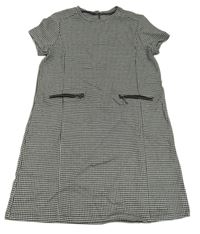 Černo-bílé vzorované šaty se zipy 