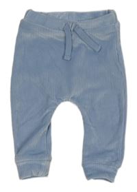 Světlemodré žebrované sametové tepláky Little Nutmeg