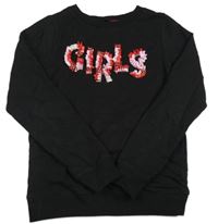 Černá mikina s nápisem z korálků Coolcat 