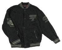 Antracitová baseballová mikina s potiskem Next