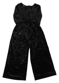 Černý třpytivý sametový kalhotový overal St. Bernard