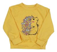 Žlutá mikina s ježečkem