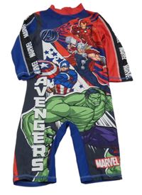 Tmavomodro-červeno-černý UV overal s Avengers George